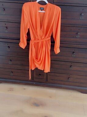 Banana Republic Orange Wrap Mini Dress